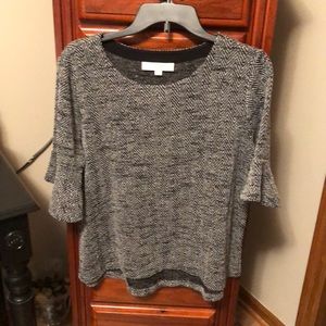 Gray tweed top